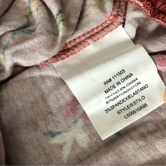 June & Hudson Nordstrom Floral Faux Wrap Top in Rosewood Size M - Picture 10 of 12